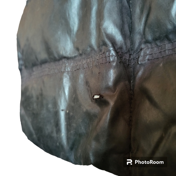 eddie bauer vintage womens medium black puffer goose down full zip vest flawed - Picture 6 of 10